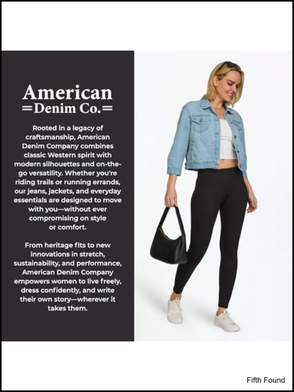 3/4 Sleeve Cropped Denim Jacket with Pockets Button Front - Picture 6 of 6
